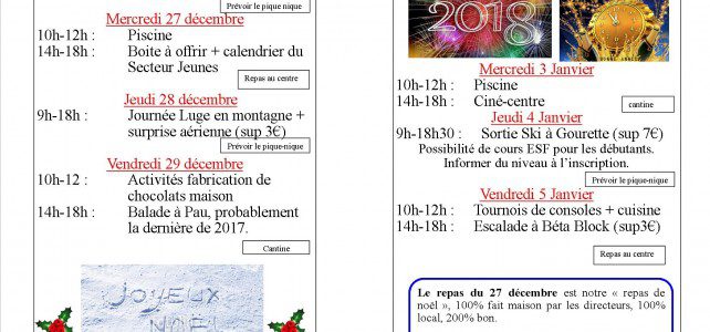 Le programme de fin d’année (spécial 11-15 ans) Le programme de fin d’année (spécial 11-15 ans)
