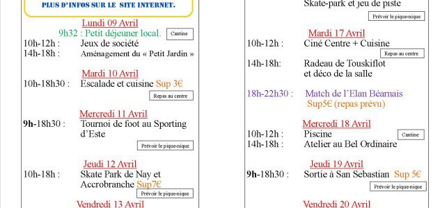 Secteur Jeunes / avril 2018 Secteur Jeunes / avril 2018