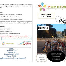 11-15 ans Le programme de l’été 11-15 ans Le programme de l’été