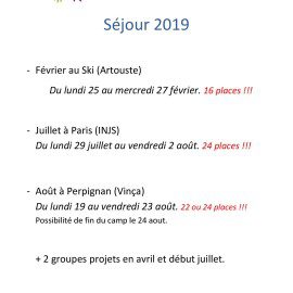 Début des inscription mi-mai