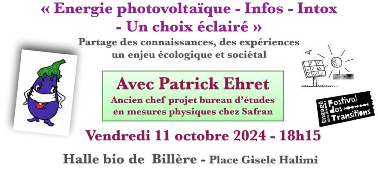 Mini-conférence : Énergie photovoltaïque – Infos, Intox : Un choix éclairé