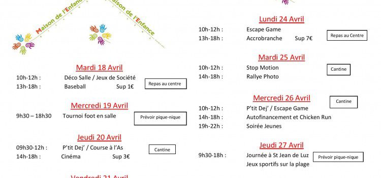 Programme secteur jeunes fait Maison (de l’Enfance)