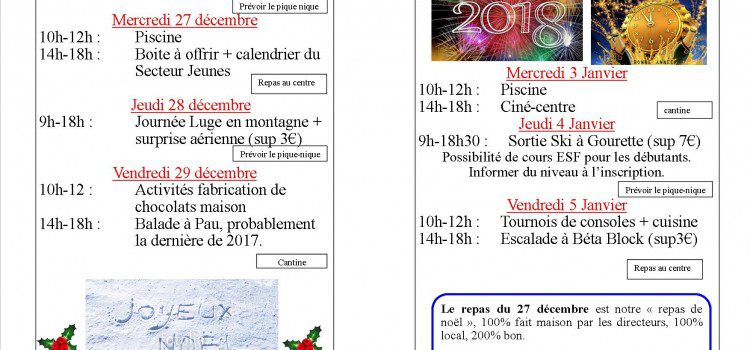 Le programme de fin d’année (spécial 11-15 ans)