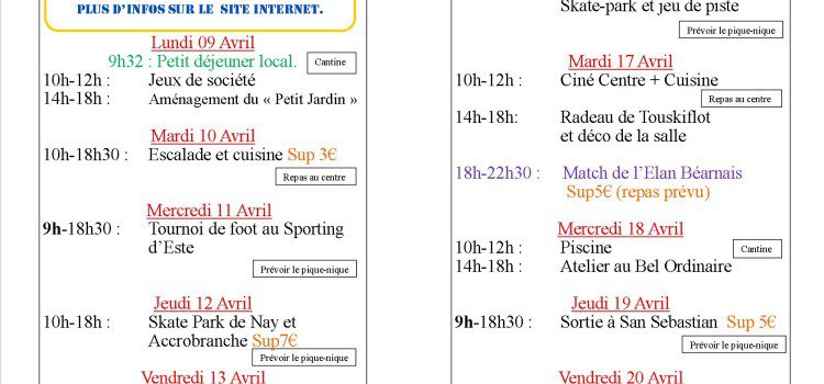 Secteur Jeunes /  avril 2018