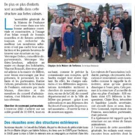 Article de presse : la Maison de l’Enfance plébiscitée