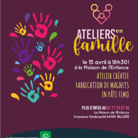 Ce 15 avril, Ateliers en famille – Un moment créatif à partager ! Fabrication de magnets en pâte FIMO
