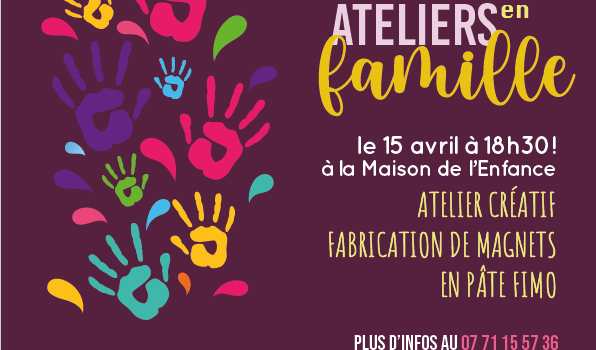 Ce 15 avril, Ateliers en famille – Un moment créatif à partager ! Fabrication de magnets en pâte FIMO