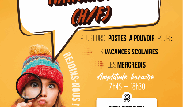 Offre d’emploi – Animateur (H/F) – Centre de Loisirs La Maison de l’Enfance de Billère – vacances et mercredis 2025-26 Offre d’emploi – Animateur (H/F) – Centre de Loisirs La Maison de l’Enfance de Billère – vacances et mercredis 2025-26