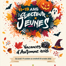 Le programme des vacances d&rsquo;automne 2026 du Secteur Jeunes est arrivé !